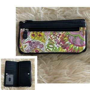 Black and Floral Card Holder Wallet